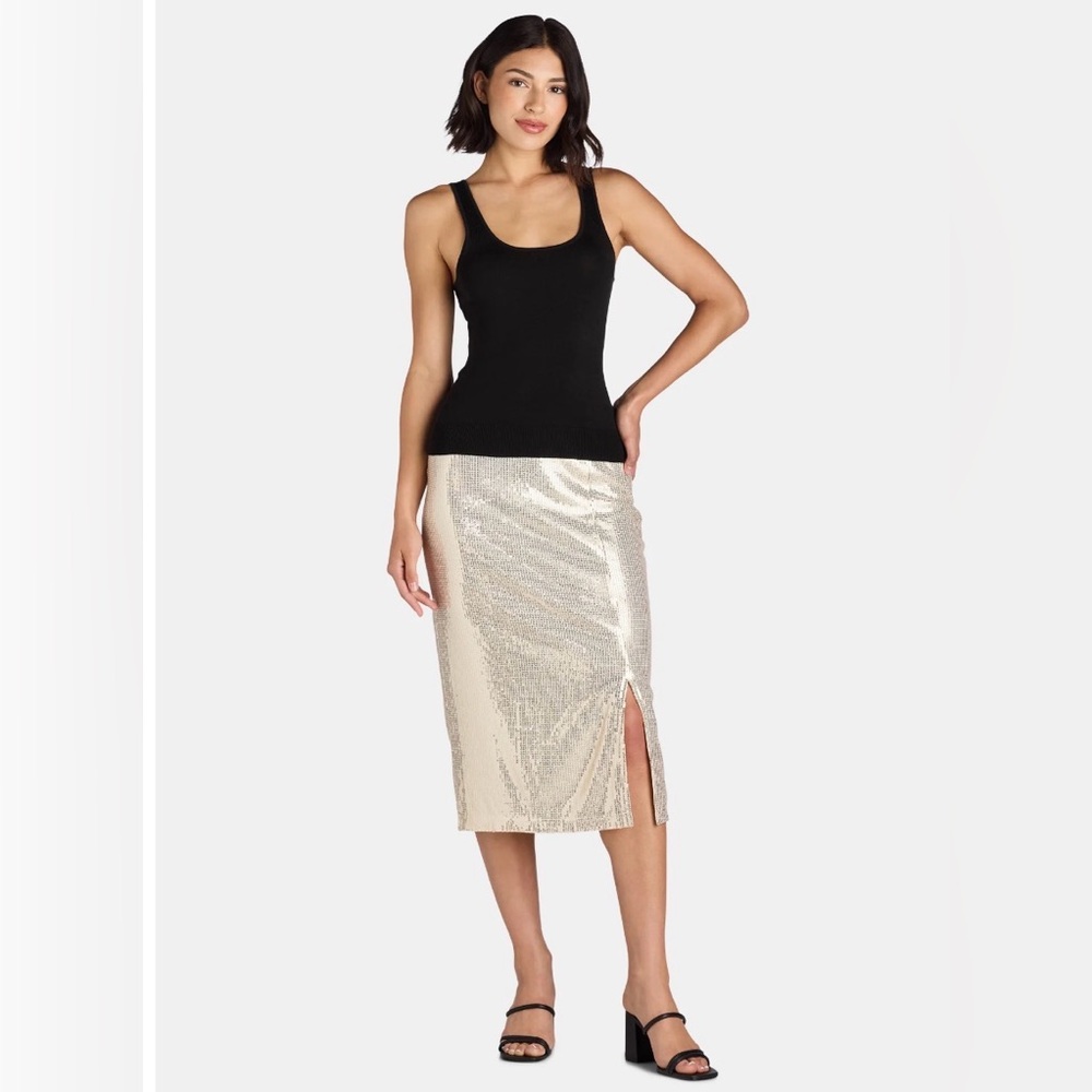 Sequin skirt with side slit - Picture 3 of 7